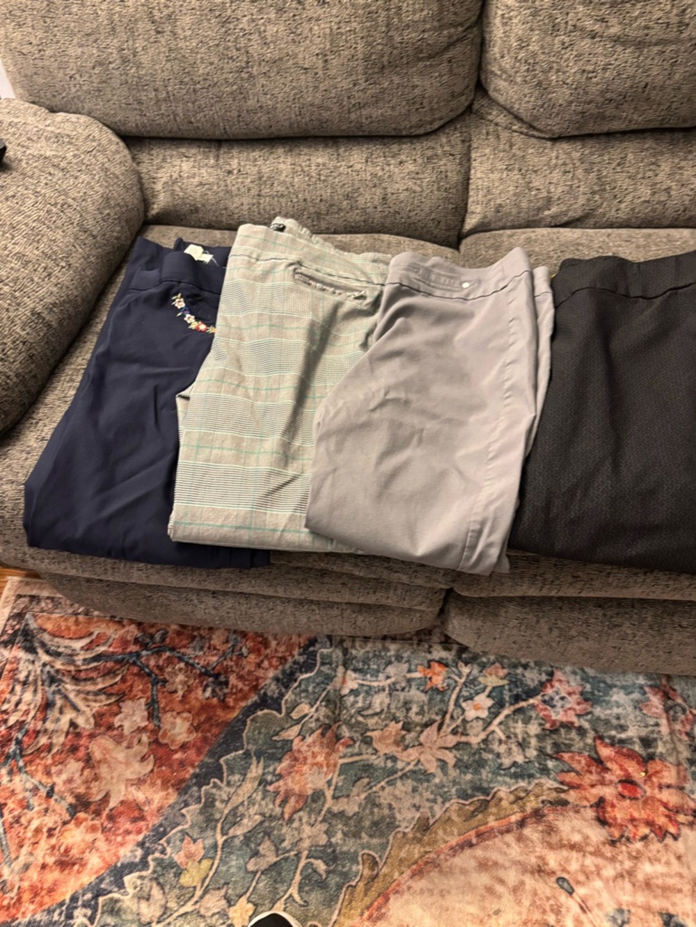 Women's Mixed Trousers Pack/Dress Pants - Navy, Light Gray, Plaid, Charcoal